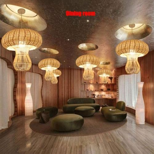 17.7" Boho Rattan Chandelier