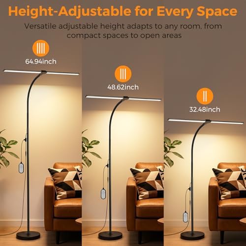 20W 1400LM LED Floor Lamp with Adjustable Neck