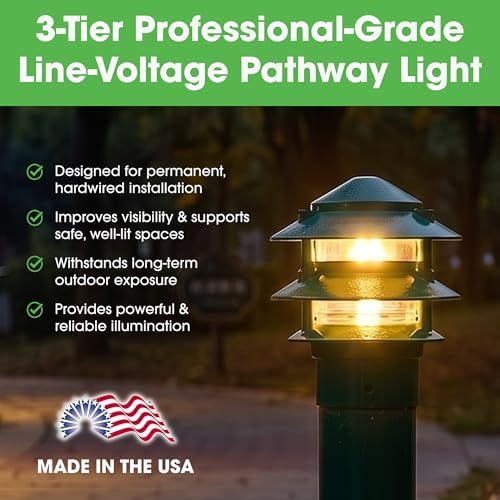 Greenfield PL3TPBLEDBR LED 3-Tier Pathlight, Bronze