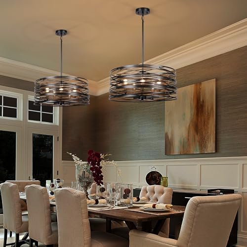 Sigaitwei 19.7-Inch 5-Light Drum Chandelier