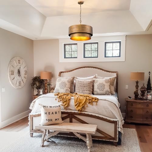 Farmhouse 20" Drum Chandelier, Copper Bronze