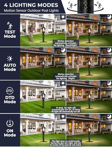 Lotsky 360° Motion Sensor Outdoor Lamp Post Light