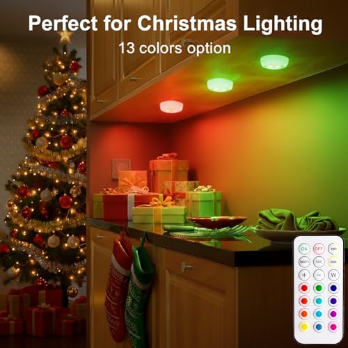 BLS RGB Battery Puck Lights — White, 6-Pack - view 2