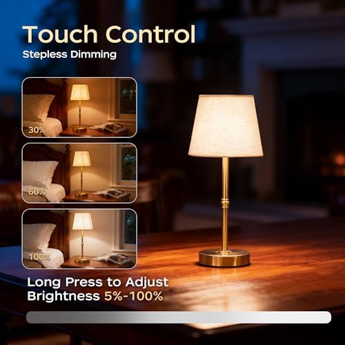 Cordless Rechargeable Table Lamps, 6000mAh, 2 Pcs