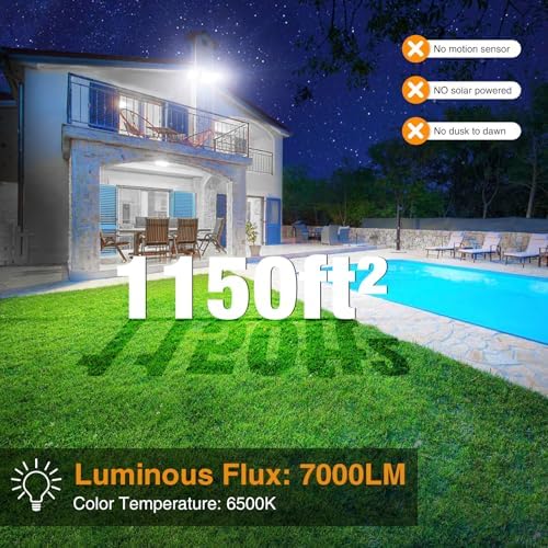 Onforu LED Security Flood Light, 75W, 6500K