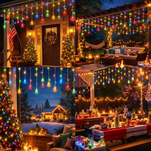 Curtain String Lights, 4M 108 LEDs Multicolor