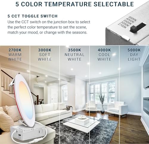 PARMIDA 6 Pack 6 Inch Fire Rated LED Recessed Light