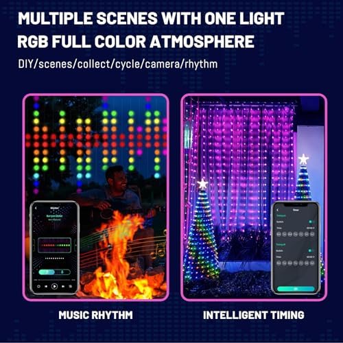 HXWEIYE 300LED Fairy Curtain Lights, 9.8x9.8Ft