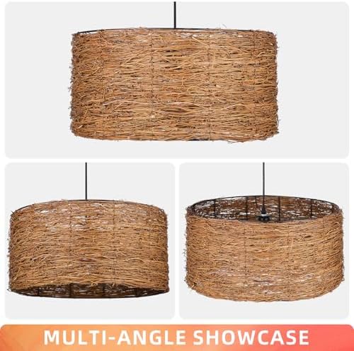 Arturesthome 1-Light Boho Rattan Pendant Light