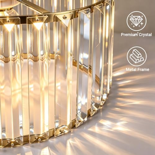Crystal 1-Light Semi Flush Mount Ceiling Light, 11 Inch
