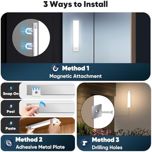 3-Pack Rechargeable Motion Sensor Under Cabinet Lights