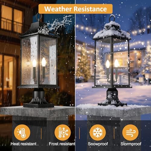23.6" Waterproof Outdoor Post Light with Pier Mount Base