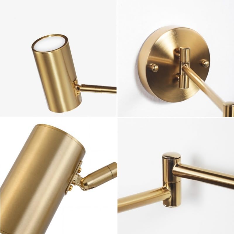 Adjustable Swing Arm 5W LED Wall Lamp, Gold