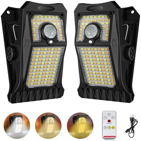 Tryme 118Leds Solar Lights Outdoor Clip Motion Sensor Lights Security
