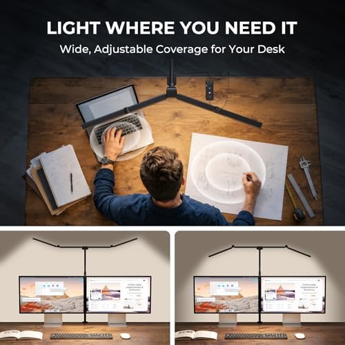 Adjustable Swing-Arm LED Desk Lamp with Clamp