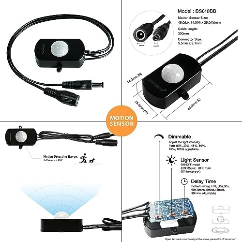 Sensky 19.7ft/6m Motion Activated LED Strip Light Kit