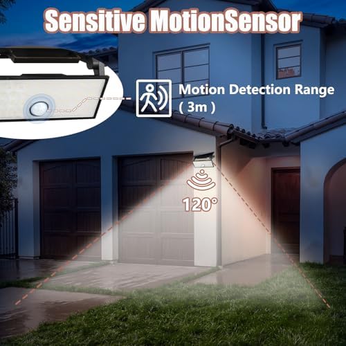 2-Pack Solar Outdoor Motion Lights, 3 Lighting Modes