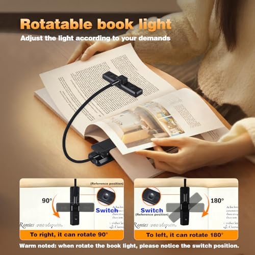 VAVOFO 24 LED Rechargeable Clip-on Book Light, Black