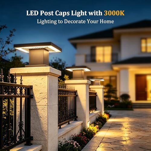 Outdoor Modern LED Post Cap Light, 3000K
