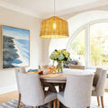 Farmhouse Boho Rattan Pendant Light