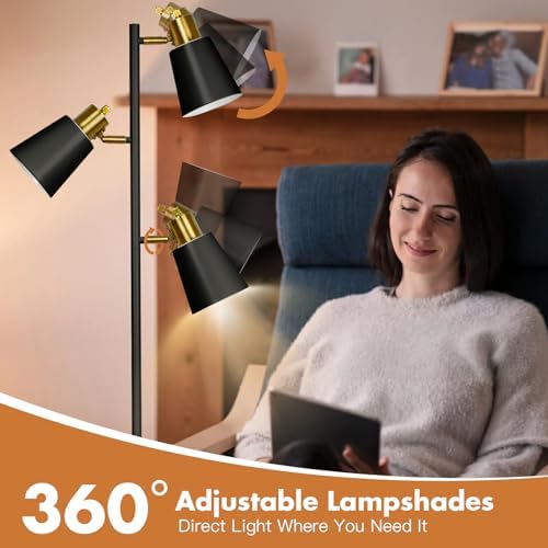 LALISU Industrial 3-Light Tree Floor Lamp