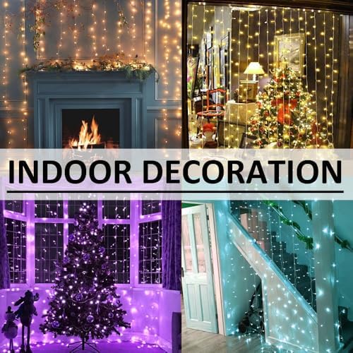 Solhice Curtain Lights Outdoor 20ft x10ft Color Changing, 480 LED Plug