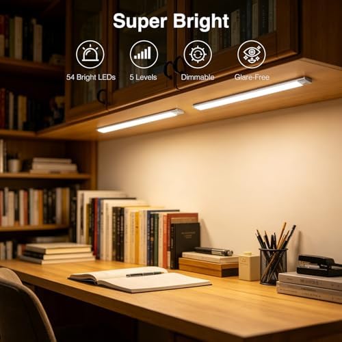 DAYBETTER 12inch Under Cabinet Lights, 4 Pack Motion Sensor