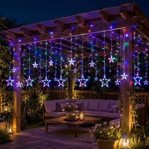 Vigdur Star Curtain Lights, 12 Stars, 138 LEDs