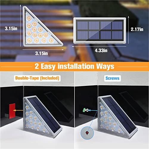 VOLISUN Solar Stair Lights, 6 Pack, Waterproof