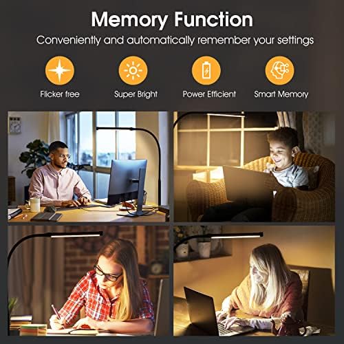 Voncerus Black LED Desk Lamp with Clamp