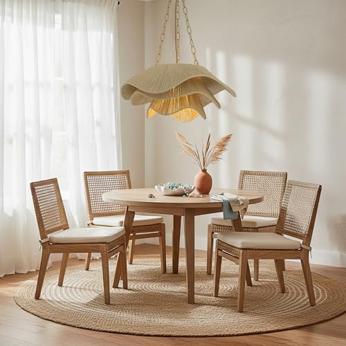 23-Inch Cream 1-Light 3-Tier Rattan Pendant Light