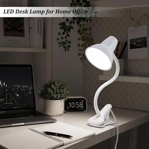 Clip-On LED Desk Lamp, Flexible Arm