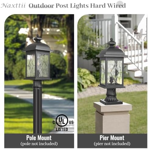 Black Aluminum Dusk to Dawn Outdoor Post Light