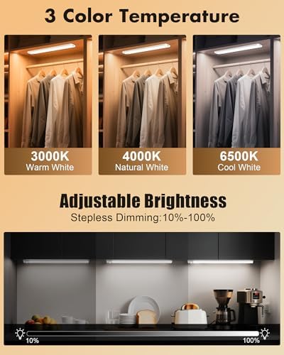 maylit 6 Pack Rechargeable Under Cabinet Lights