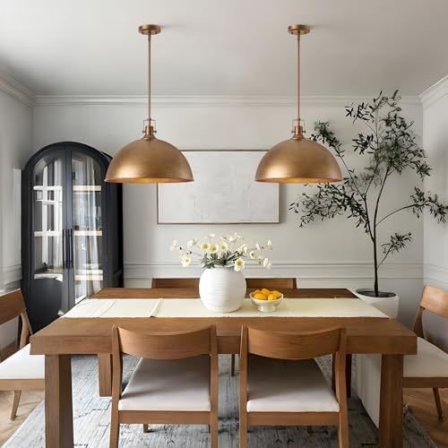 17.7 Inch Dome Pendant Light, Antique Brown