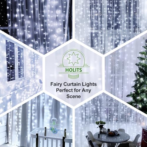 Fairy Curtain Lights, 6.6FTx6.6FT Cool White USB