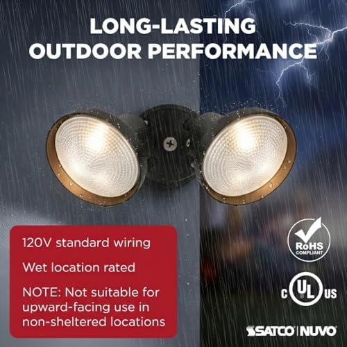 Nuvo SF77/495 2-Light Outdoor Flood Light, Bronze