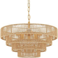 6-Light Hand-Woven Rattan Pendant Light, 20 Inch