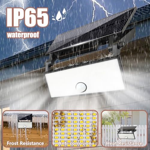 2-Pack Solar Outdoor Motion Lights, 3 Lighting Modes