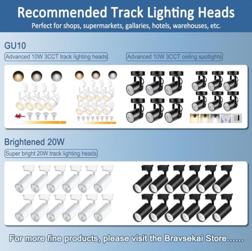 GU10 LED Track Lighting Fixture, 2-Head White