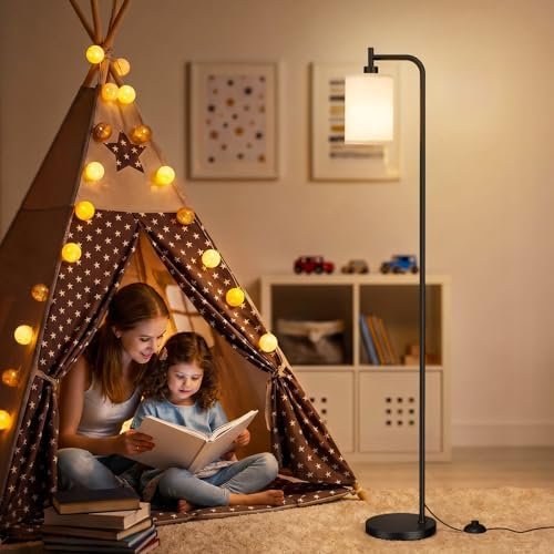 Ziisee 64" Floor Lamp with Remote Control, Beige Shade