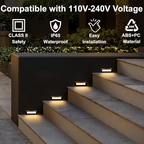 ZONK Upgraded Dimmable 3 Color LED Outdoor Indoor Step Lights