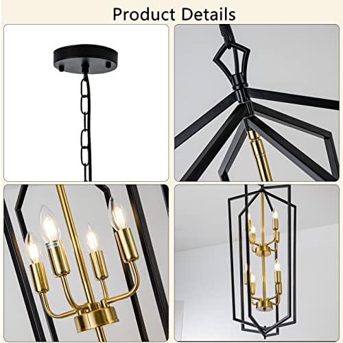 Lanhall 8-Light Black Lantern Pendant Light