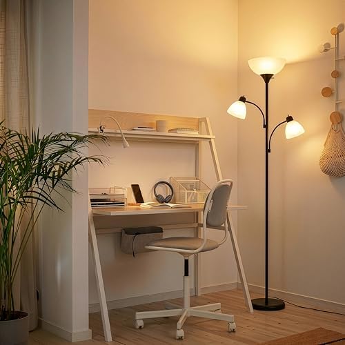Brightech Sky Dome Double LED Floor Lamp, Black