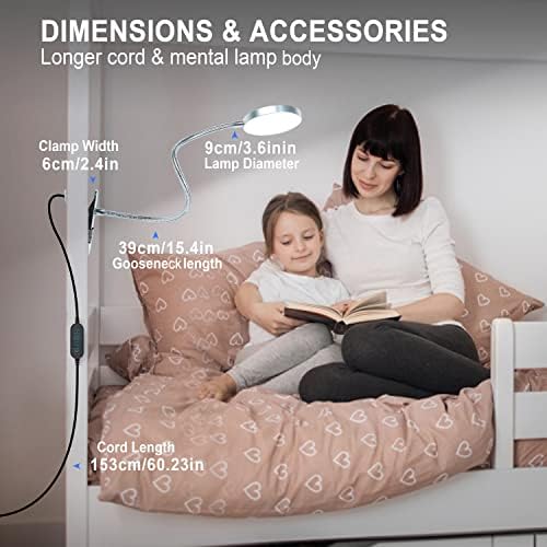 LiFMIRA Clip-On Reading Lamp, 5 Color Modes, 8W