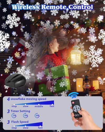 Christmas Snowflake Projector Lights, Double Head, Remote