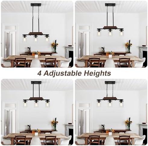 VbiTmn 3-Light Farmhouse Dining Room Light Fixture