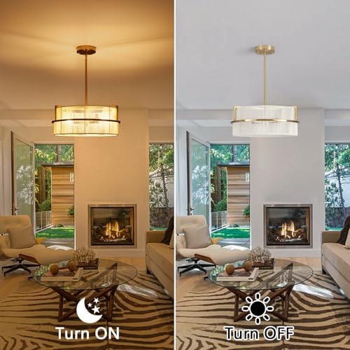 15.7" 3-Light Boho Drum Chandelier