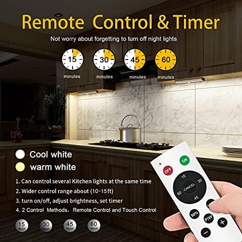 Remote Control Under Cabinet Lights, 6 Pack, 3 Colors
