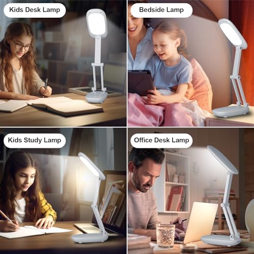 Akejrym White Foldable Rechargeable Desk Lamp